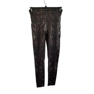 SPANX Snakeskin‎ Faux Leather Brown Leggings - Size Large